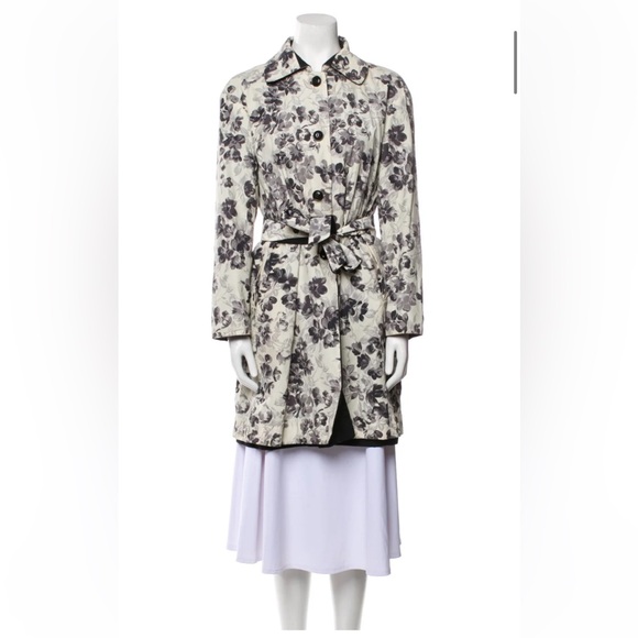 Max Mara Floral Trench Coat M - Picture 3 of 12